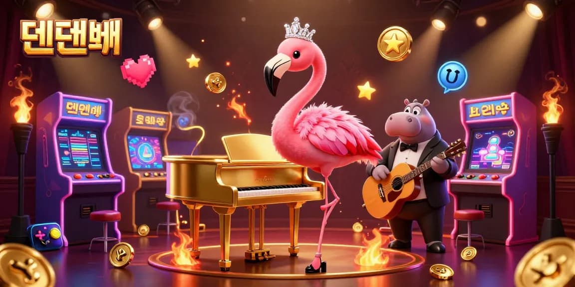 Experience winning strategies with 텐텐벳 in a vibrant casino scene filled with gaming elements.