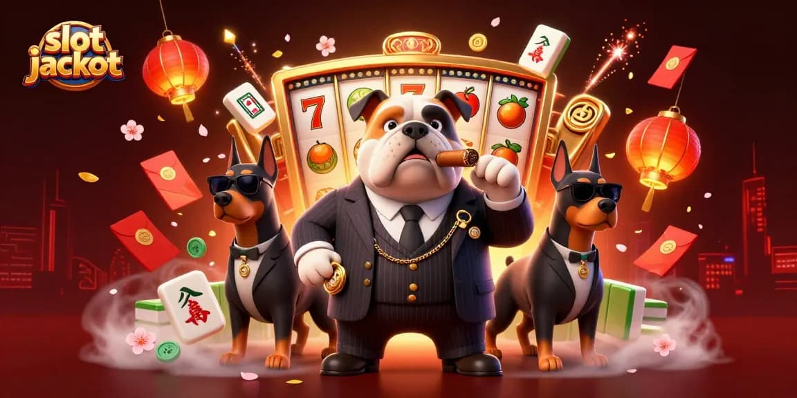 Menangkan slot jackpot dengan karakter menarik dan simbol keberuntungan dalam ilustrasi kasino yang dinamis.