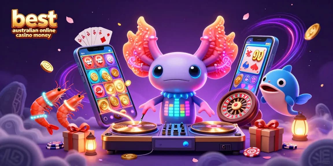 Experience the excitement of the best australian online casino real money with a vibrant 3D casino scene.