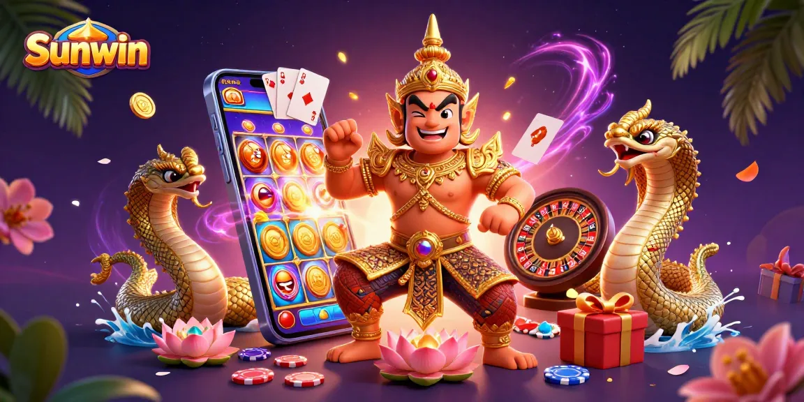Engage with Sunwin's vibrant casino experience featuring dynamic gaming elements and iconic characters.
