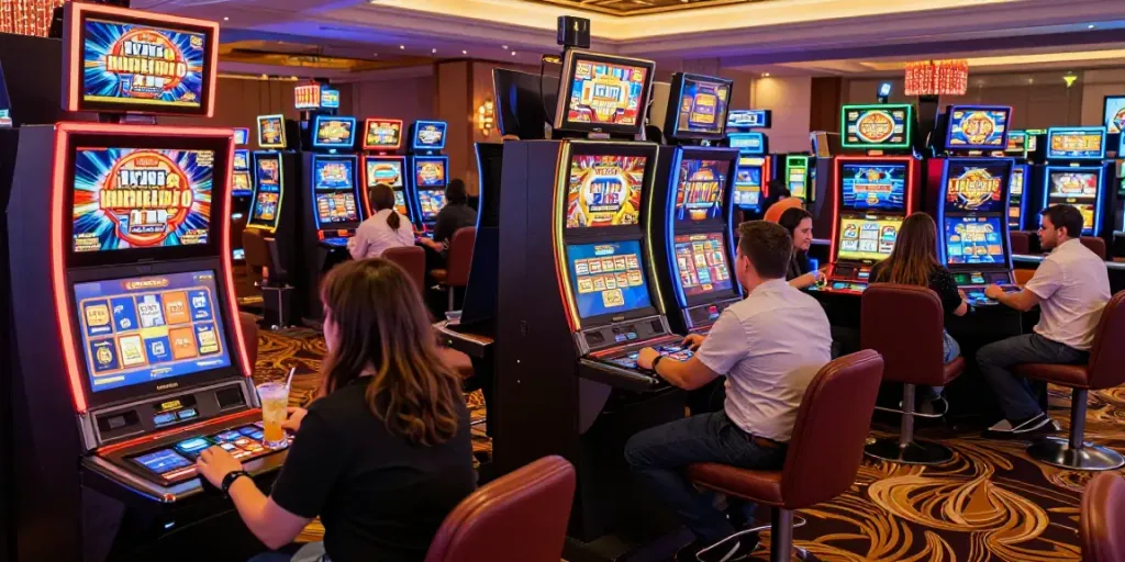 A80 homepage showcasing an engaging casino environment with diverse players at gaming terminals.