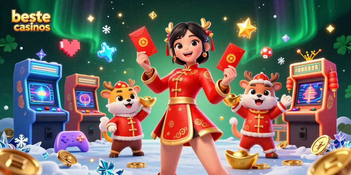 Experience the excitement of beste online casinos with vibrant 3D characters and casino-themed elements.