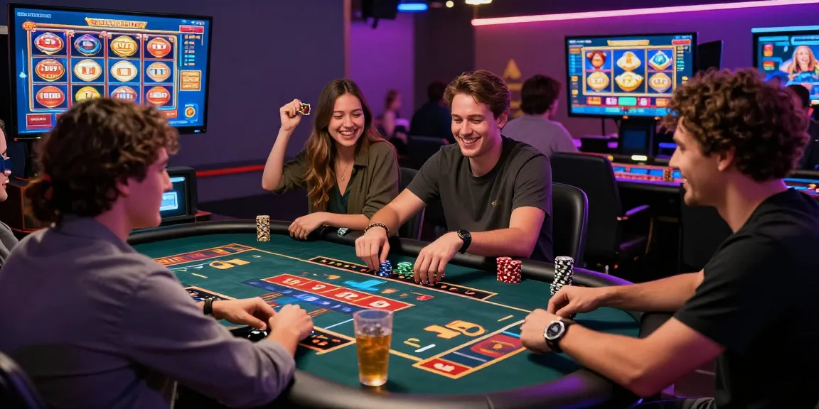 Players engaging at credit card casinos, showcasing excitement and digital gaming.