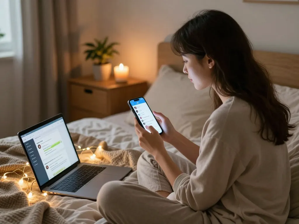 Engaging in ai chat nsfw interactions in a cozy bedroom setting with warm atmosphere.