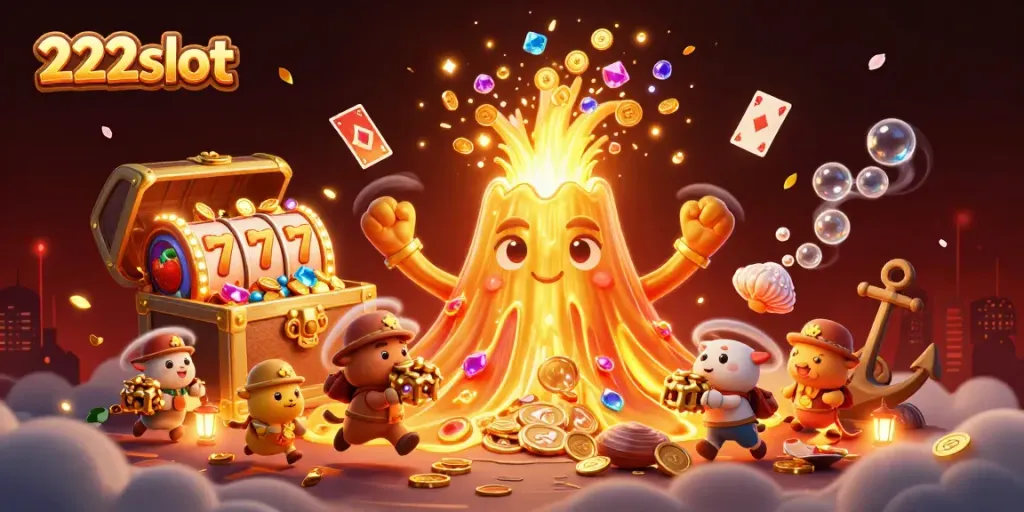 Menangkan hadiah menarik di 222slot dengan ilustrasi mesin slot berlimpah dan petualangan.