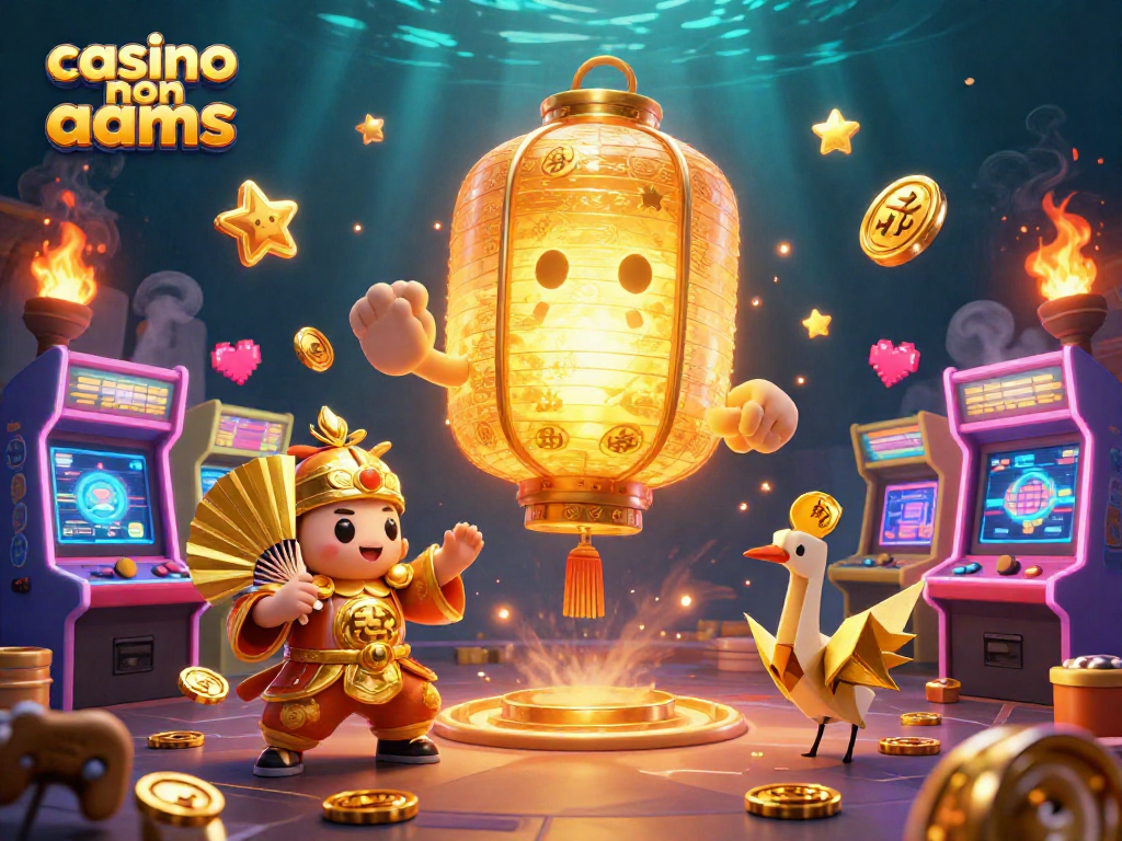Giocare al casino non aams con spiriti dorati e simboli fortunati in un vivace mercato notturno.