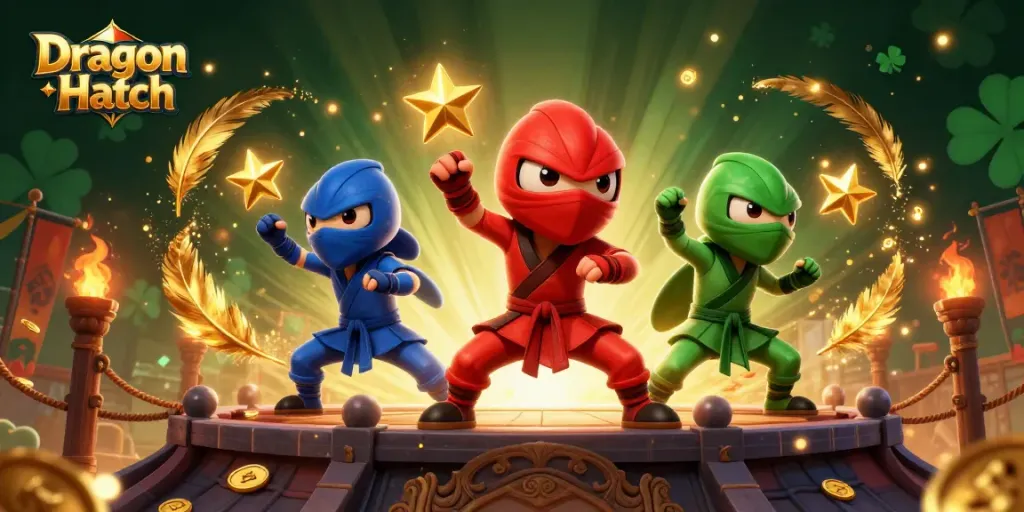 เล่นเกม Dragon Hatch ด้วยภาพการต่อสู้ในคาสิโนจากตัวละครนินจาภาพ 3 มิติ