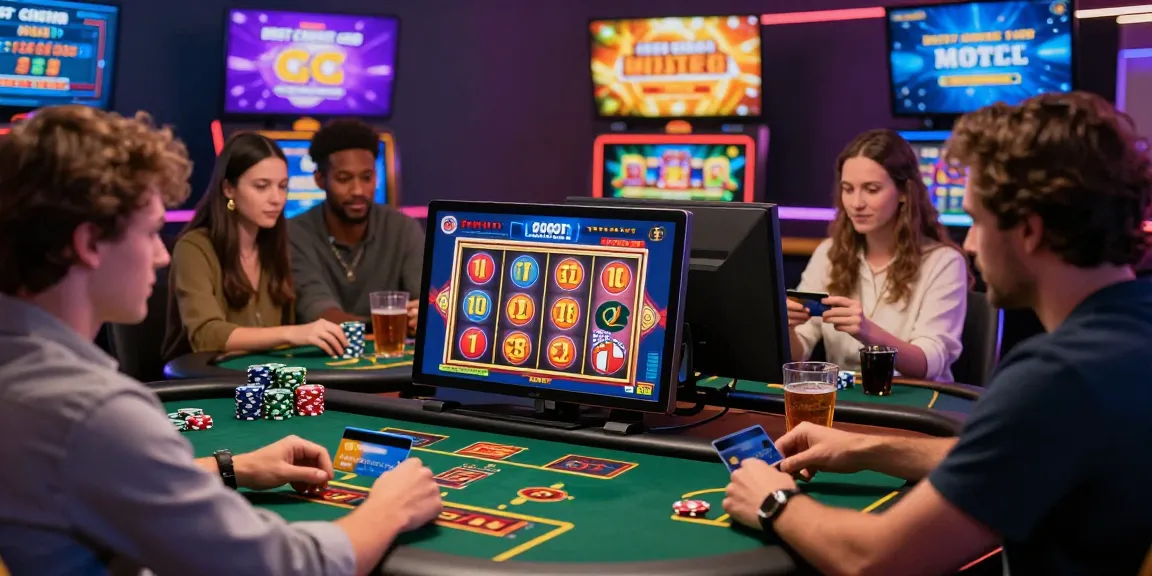 Players engaging in diverse games at the best credit card casinos, showcasing excitement and seamless transactions.